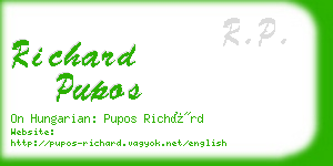 richard pupos business card